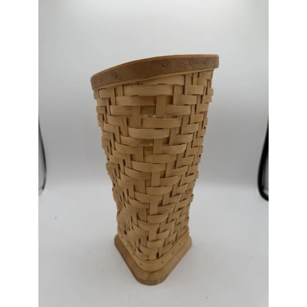 Longaberger 2005 Heartwood Vase Basket Combo 🧺🌿 – Basket & Protector
